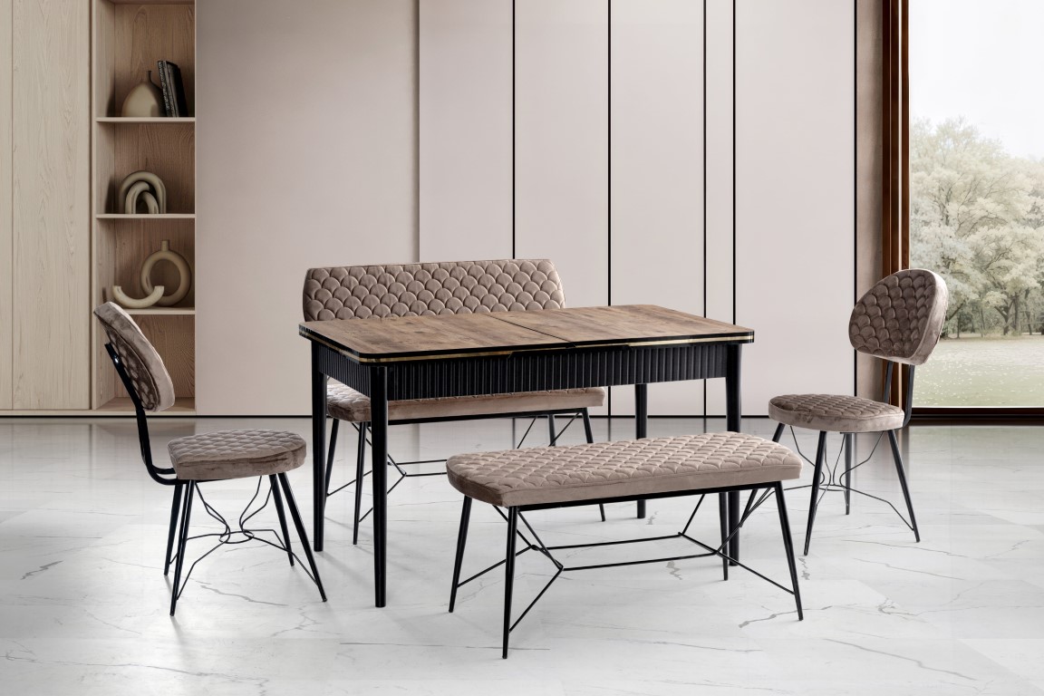 26-636 yaz bench takımı ceviz