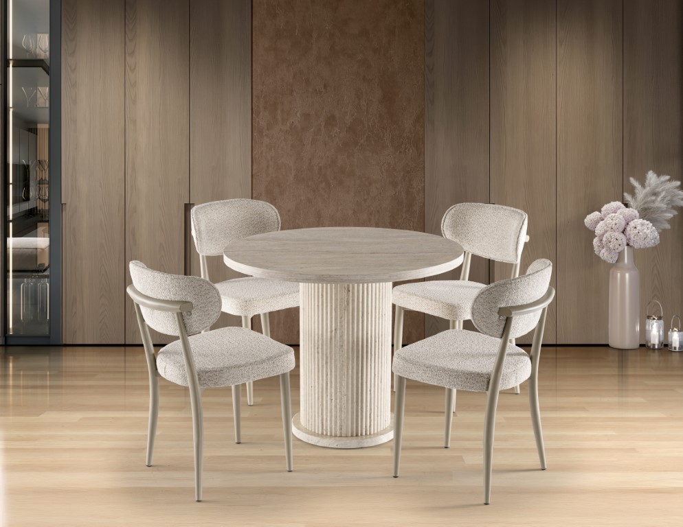 26-624 Bohem 4 Sandalyeli Masa % 100 MDF Traverten