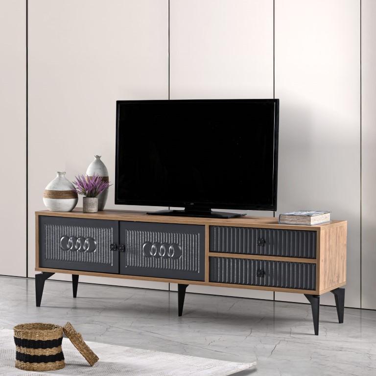 26-582 Aslan İnci 160’lık Tv Sehpası Atlantik Çam - Antrasit