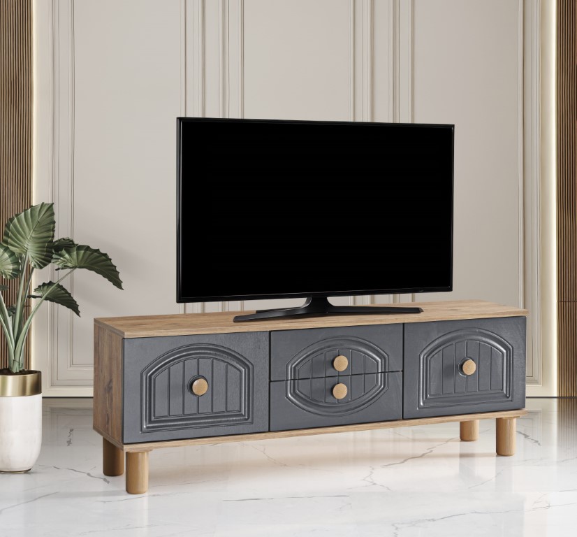 26-571 Aslan Ege Konak Tv Sehpası Atlantik Çam - Antrasit