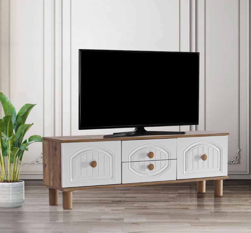 26-570 Aslan Ege Konak Tv Sehpası Atlantik Çam - Beyaz
