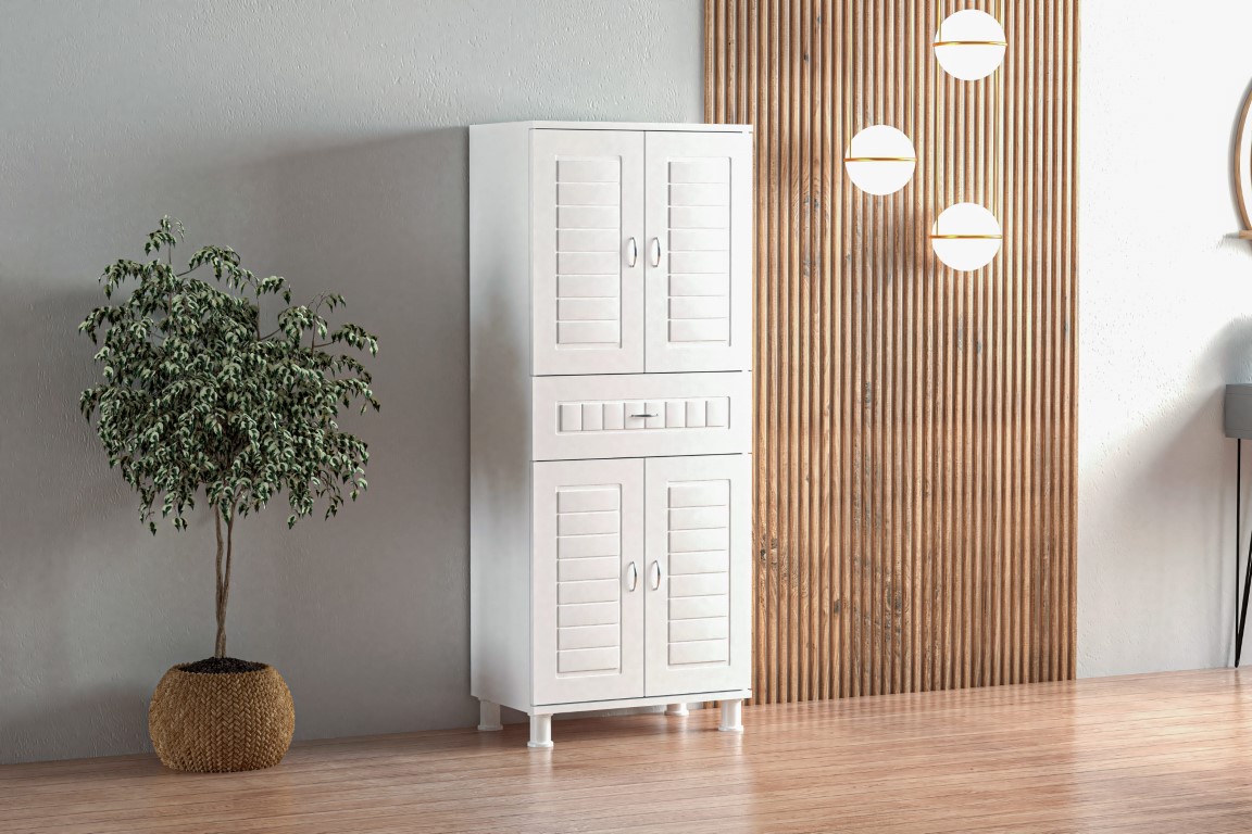 26-509 Tek Çekmeceli Beyaz Banyo Dolabı
