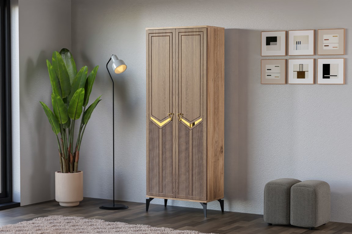26-484 Elmas Atlantik Çam - Ceviz Çok Amaçlı Dolap