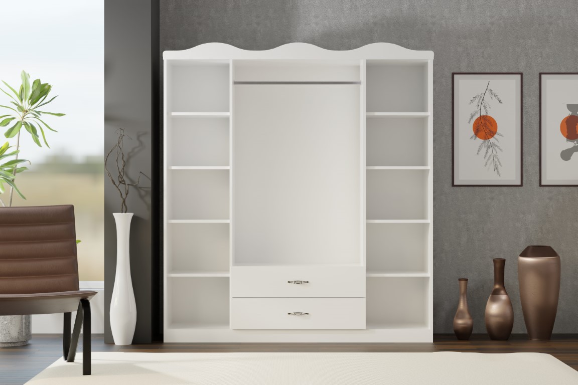 26-436 Taçlı 4 Kapılı Dolap atlantik çam görsel 2