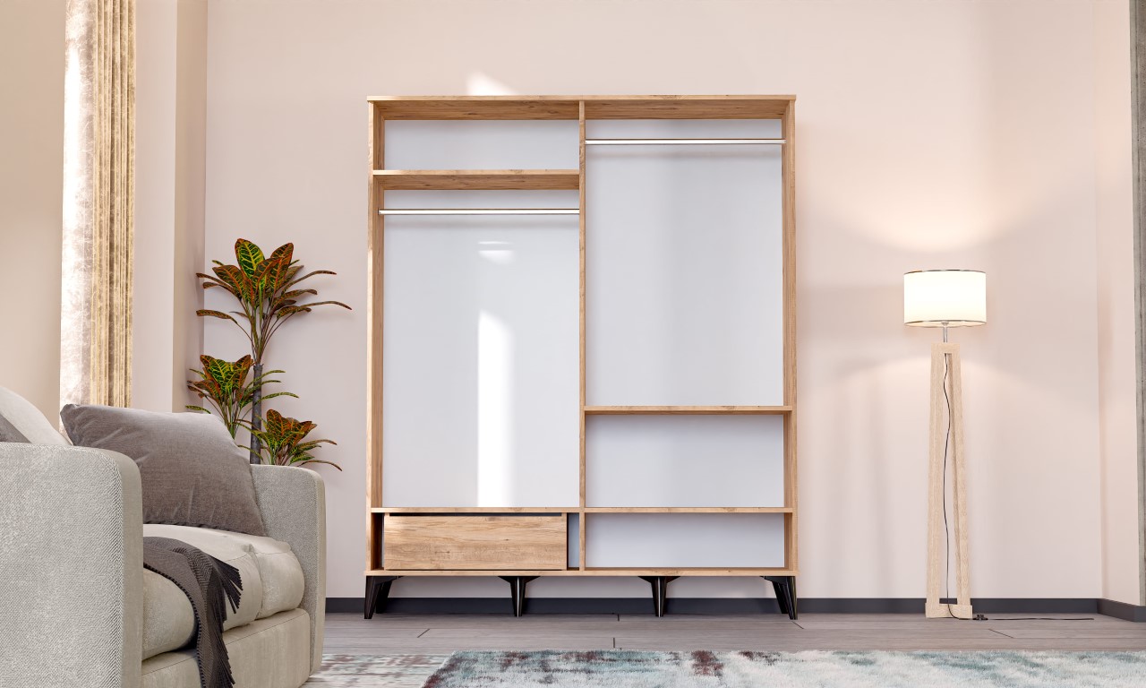 26-415 Tire 4 Kapılı Dolap beyaz görsel 2