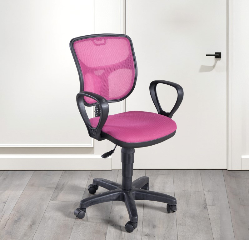 26-727 fileli bilgisayar koltuğu pembe
