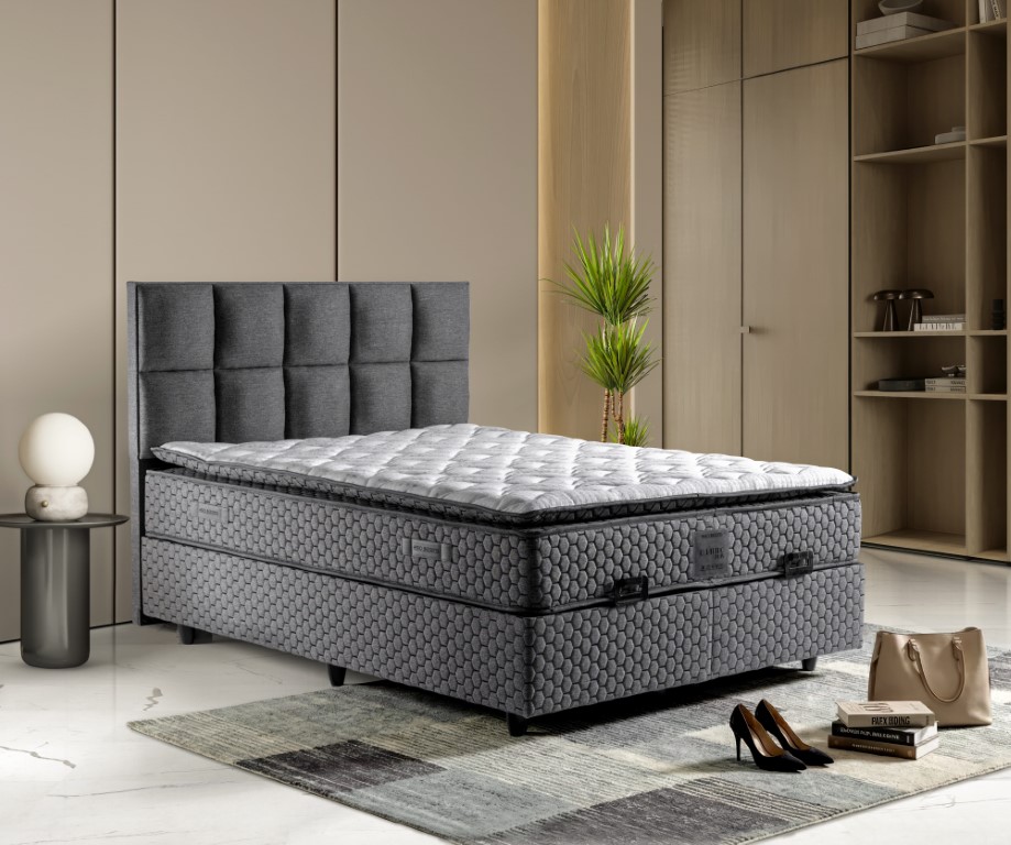 26-715Quattro plus yatak seti antrasit 150x200cm